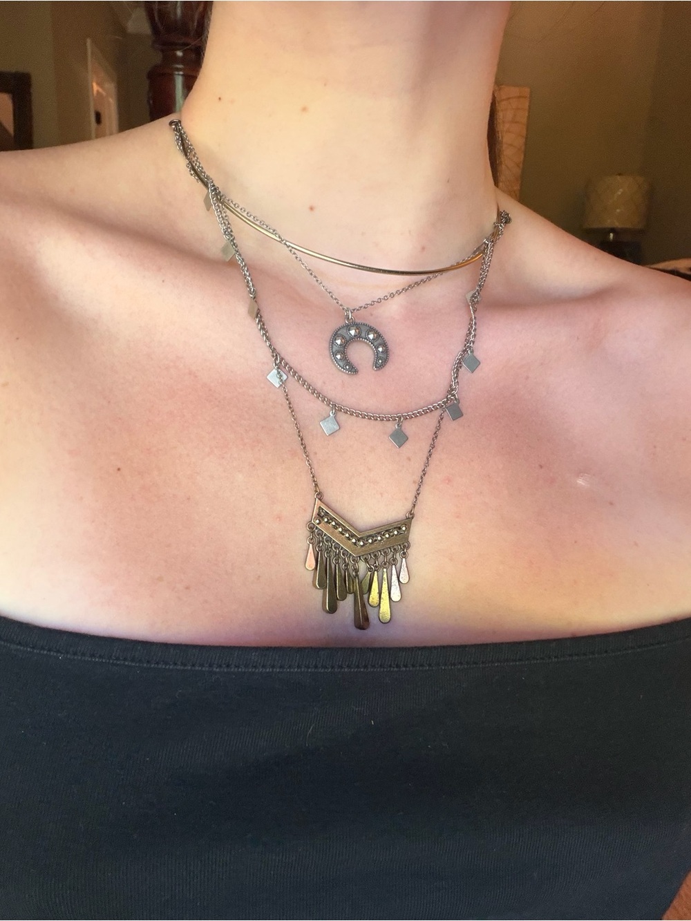 Free People Gold/Silver-Tone Layered Boho Necklace
